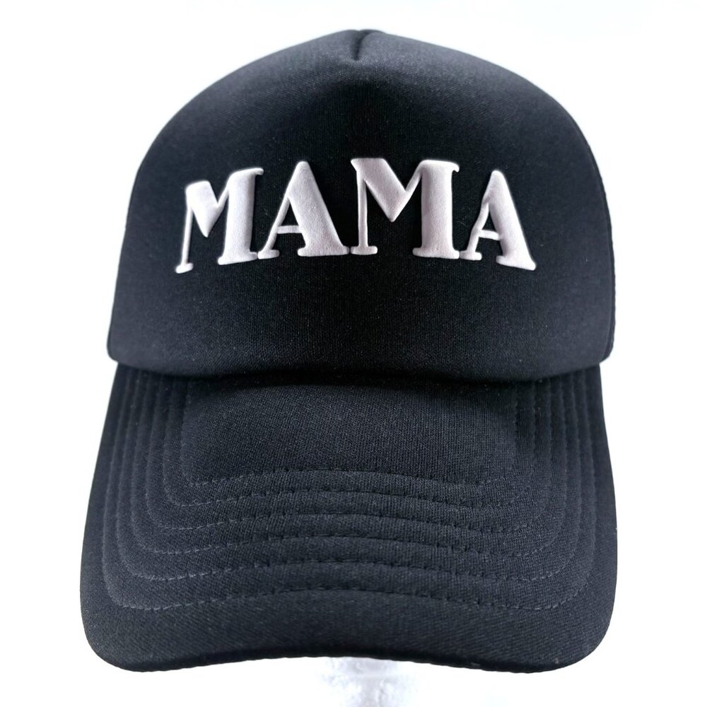 Black Foam Front & Letters MAMA Snapback 5 Panel Trucker Hat